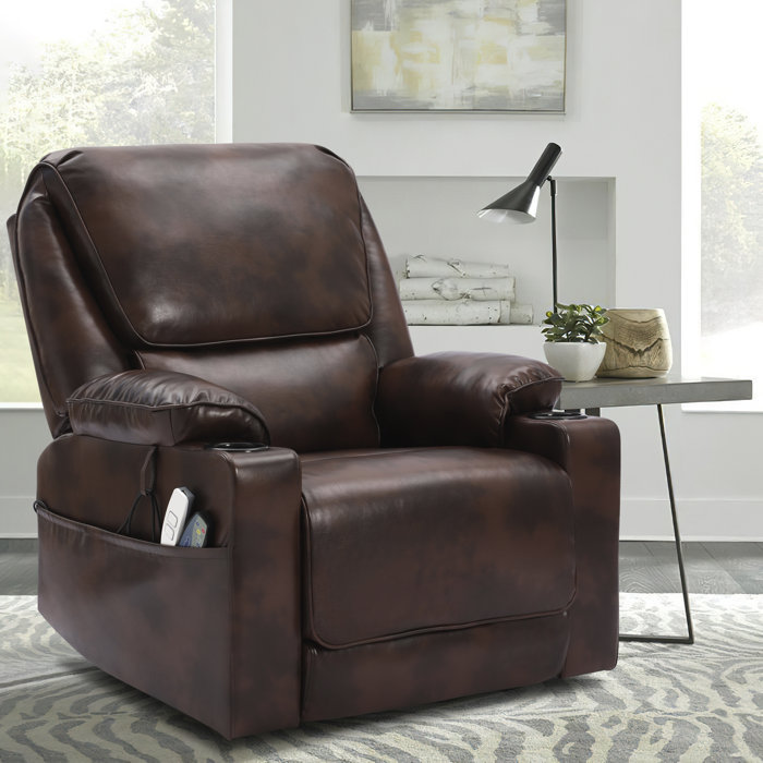 Latitude Run® Faux Leather Power Reclining Massage Chair Wayfair